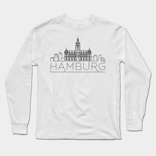 Hamburg Minimal Skyline Long Sleeve T-Shirt